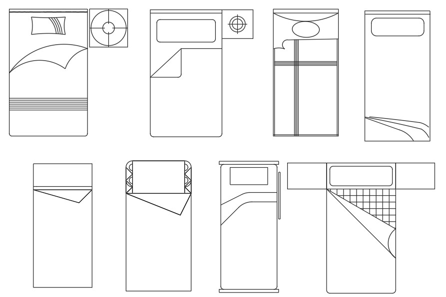 Single Bed Furniture CAD Blocks Drawing DWG File - Cadbull