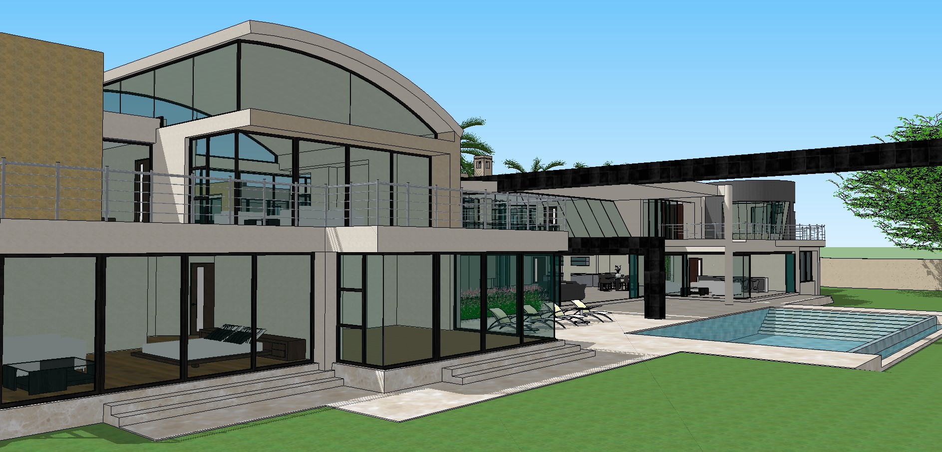 Sketchup file of house design in 3d Cadbull