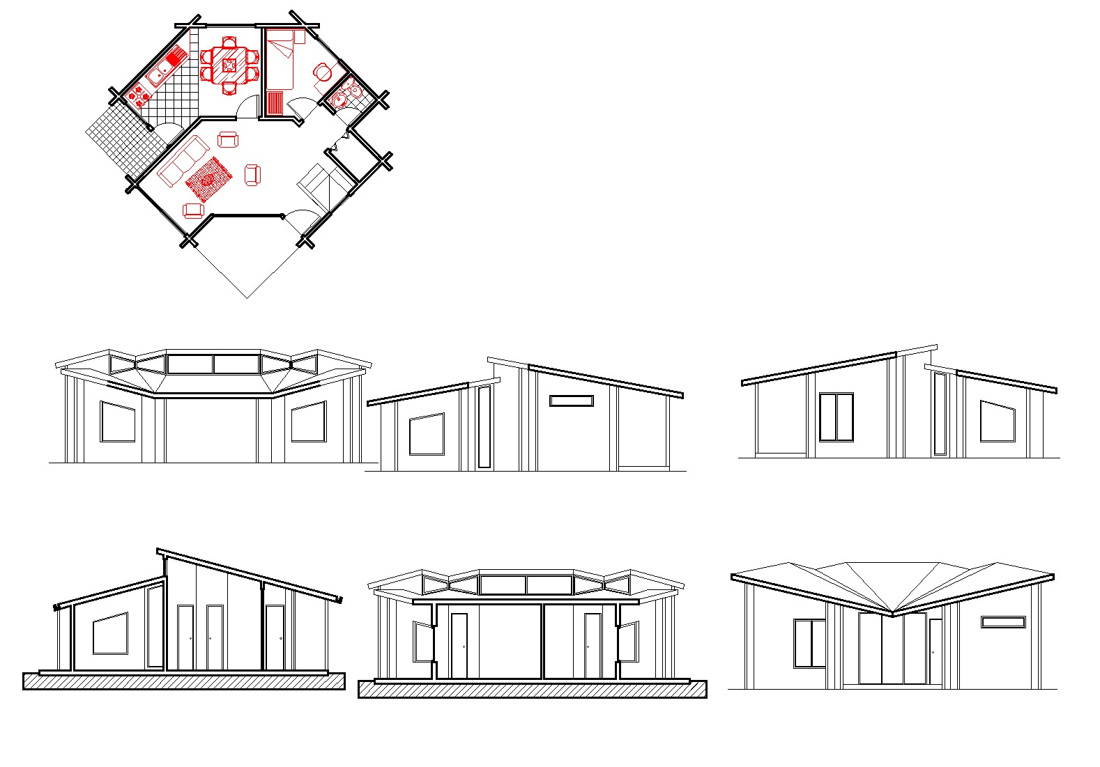 Small House Plan Autocad File Cadbull