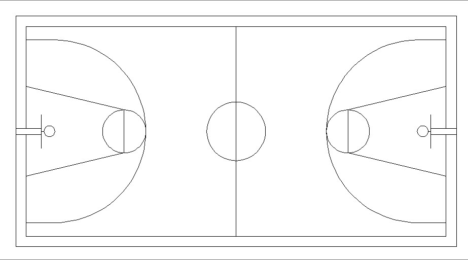 Sports ground top view elevation block cad drawing details dwg file ...