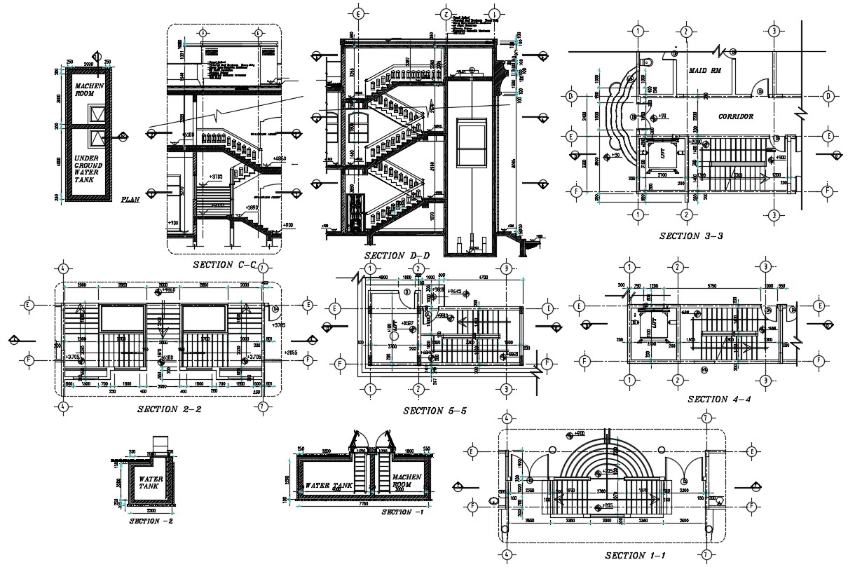 Staircase And Lift Detail Dwg File Cadbull