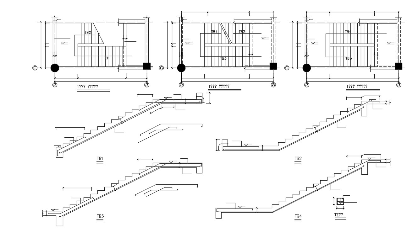 Staircase Layout Plan AutoCAD Drawing - Cadbull