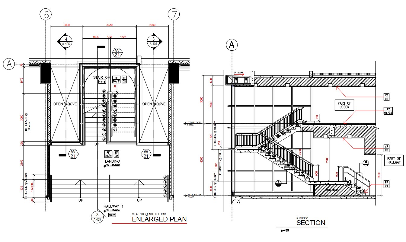 Staircase Plan And Elevation Design CAD File - Cadbull