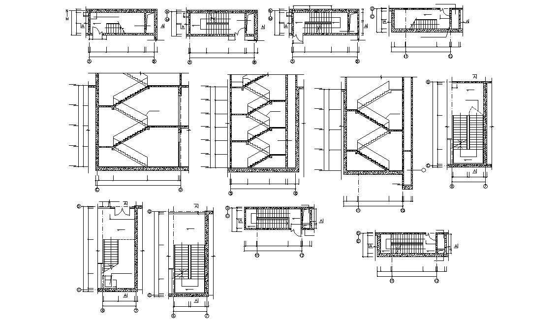 Staircase Steel Structure AutoCAD Drawing - Cadbull