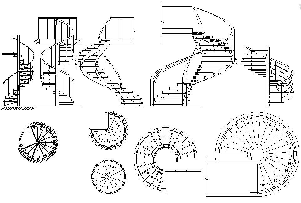 Staircase design CAD file - Cadbull