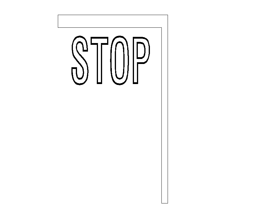 Stop symbol CAD blocks layout autocad file - Cadbull