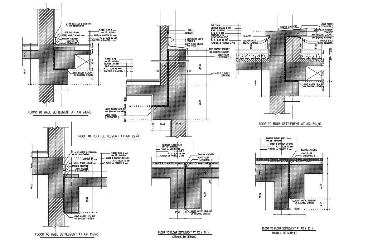 Structural Drawing Of Wall Sections Dwg File - Cadbull