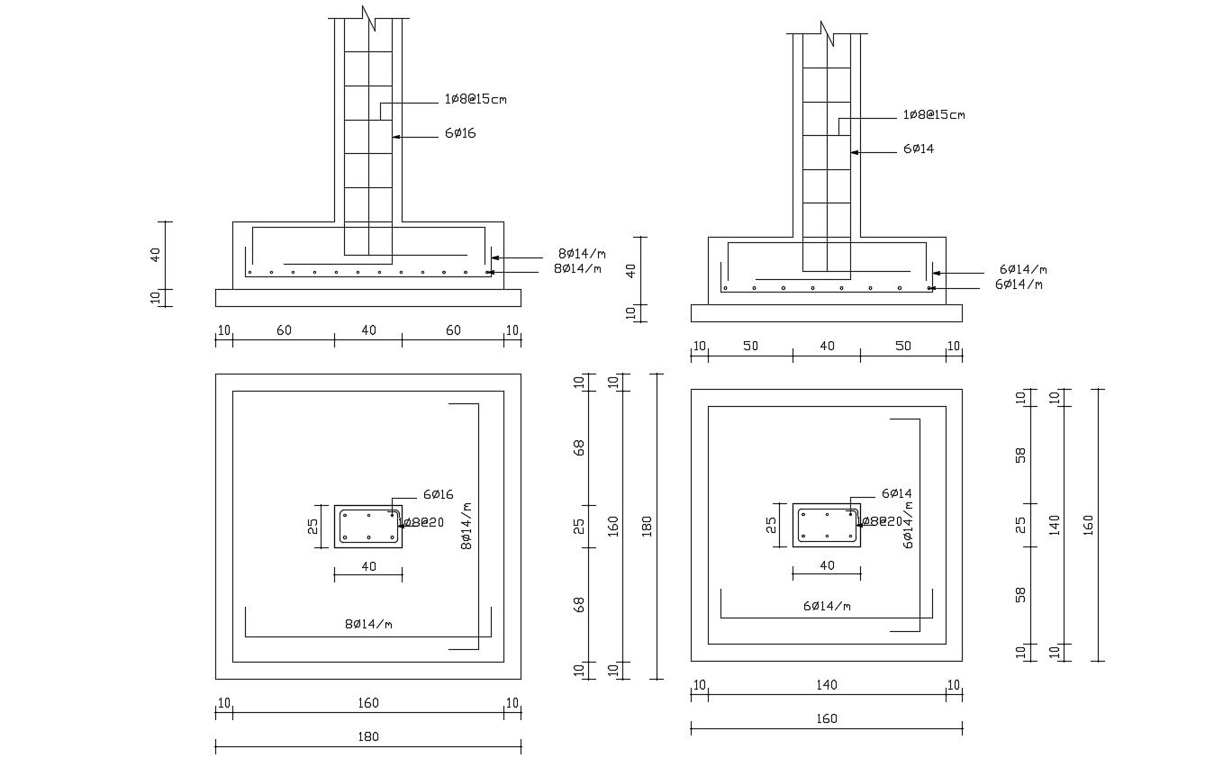 Structural Foundation Layout AutoCAD File - Cadbull