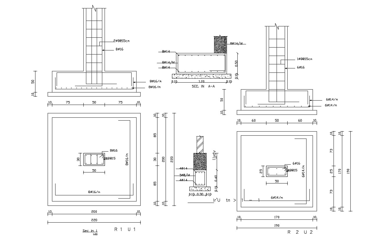 Structure Column Foundation Design Autocad File Free - vrogue.co