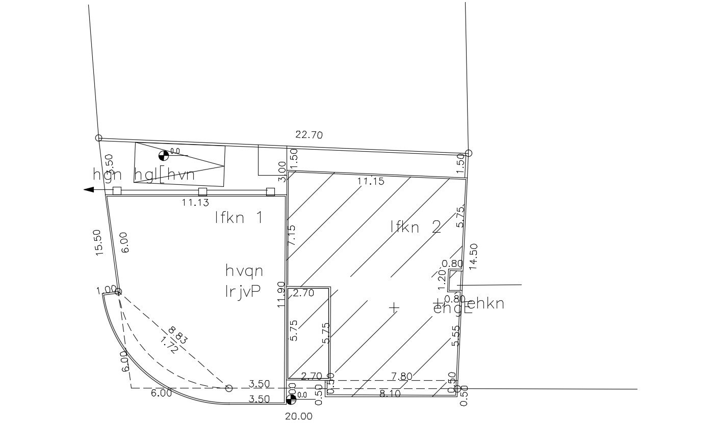 survey-plot-and-building-demarcation-plan-with-dimension-cadbull