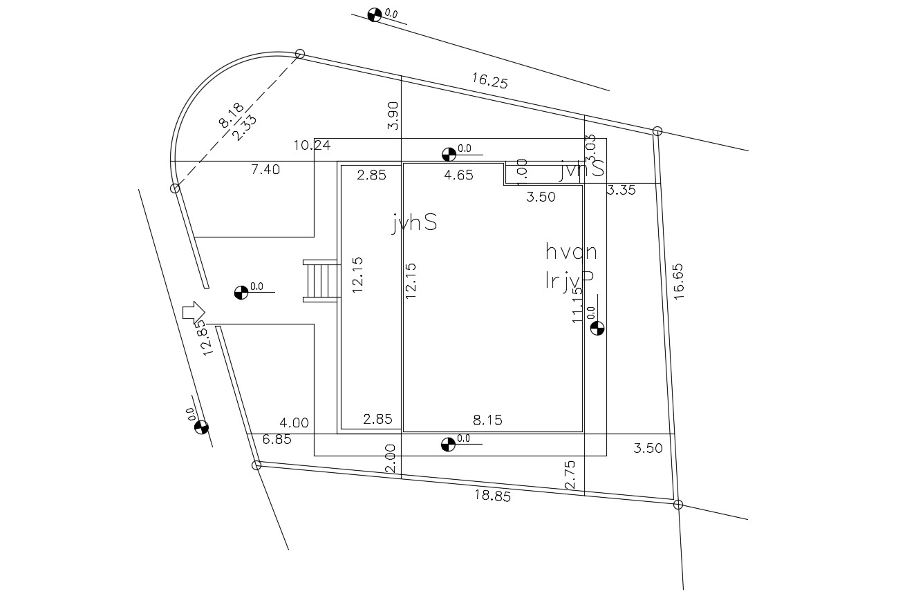 Survey Plot And Building Demarcation Plan and Dimension - Cadbull