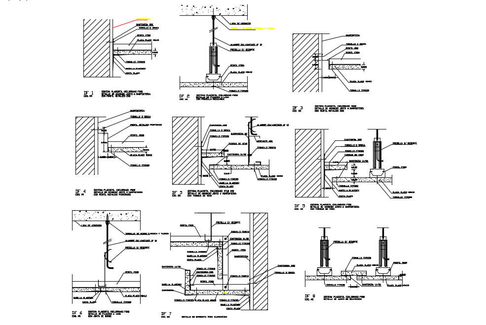 Suspended Ceiling Assembly Detail With Structure View Dwg