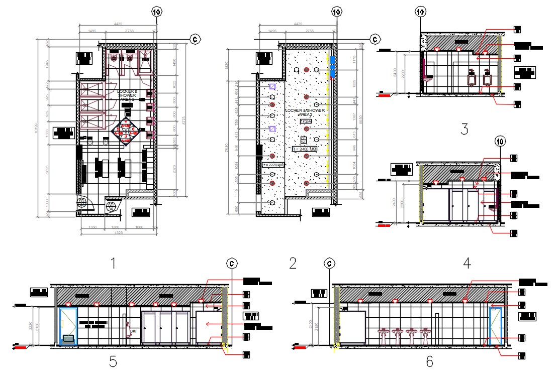 Swimming Pool Locker And Showeroom Floor Plan AutoCAD File - Cadbull