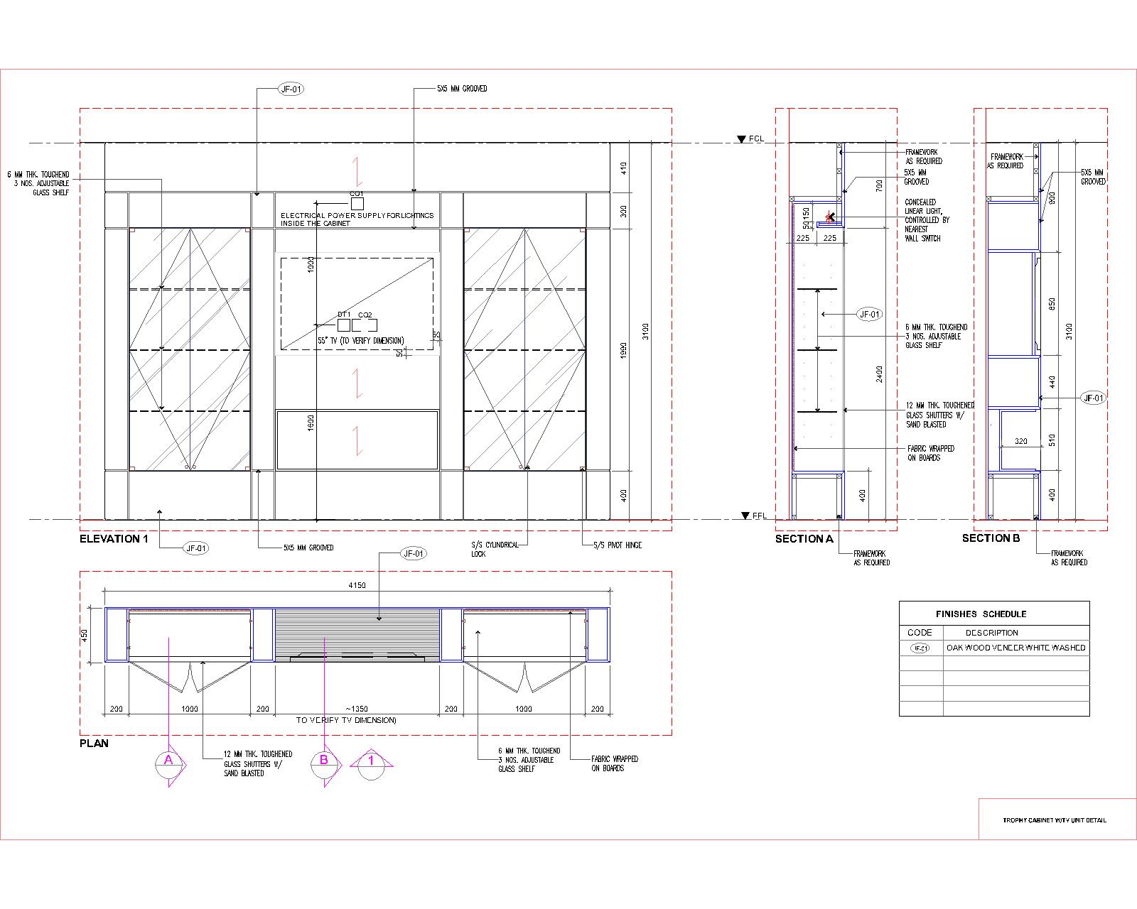 interior elevation woodwork cad blocks