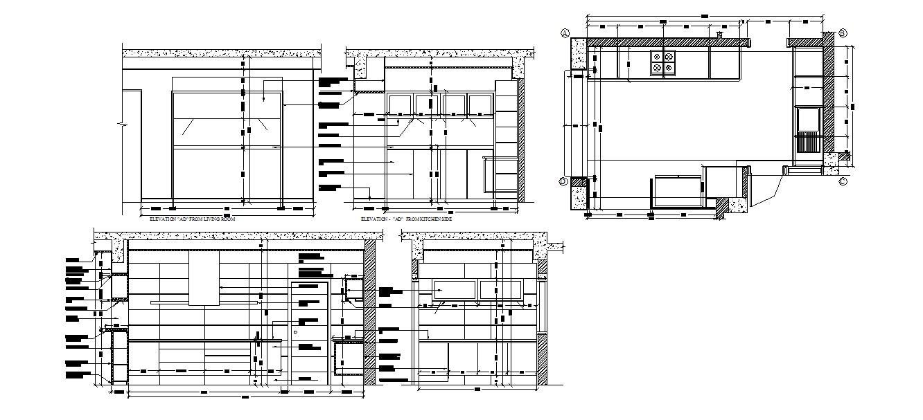 Kitchen Layout In DWG File Cadbull