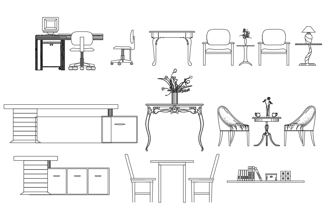 The Autocad Dwg Drawing File Of The Different Types Of Furniture Block Elevation Design 3689