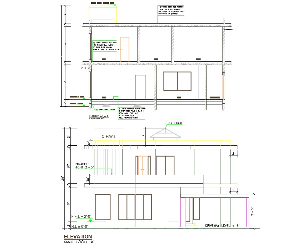 The AutoCAD DWG Drawing file showing the details of the Section plan ...