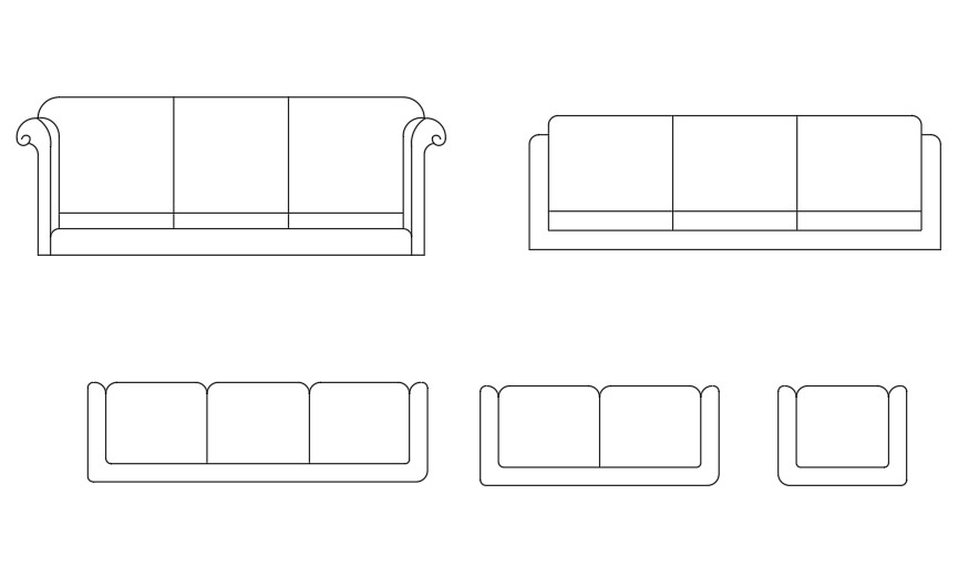 The CAD DWG drawing of various types of sofa chair blocks is given ...