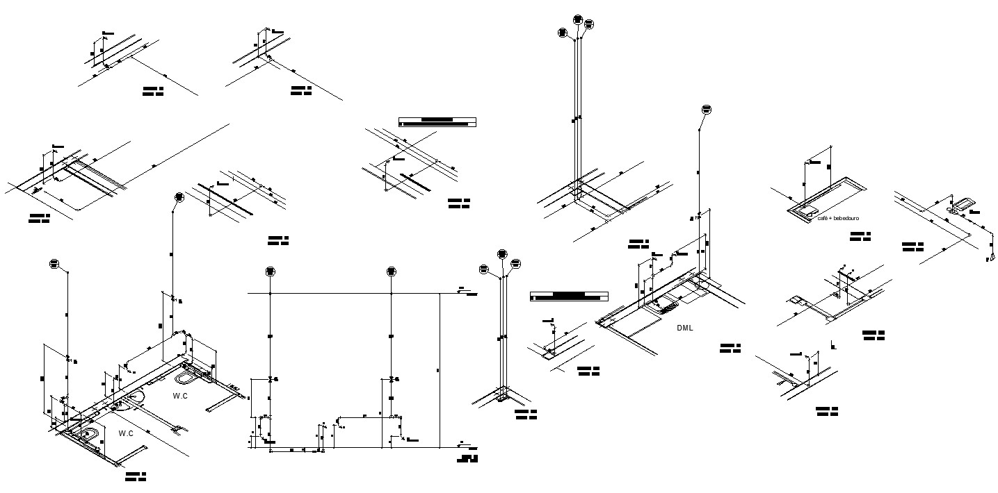 The water closet floor plan is given in this 2d drawing CAD file ...