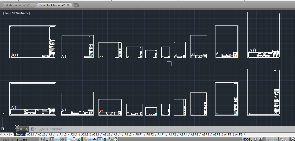 Titleblock Layout - Inches - Cadbull