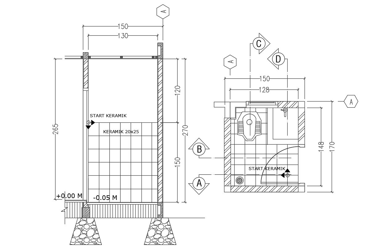 Toilet Design Drawings With Working Autocad Free Download Cadbull