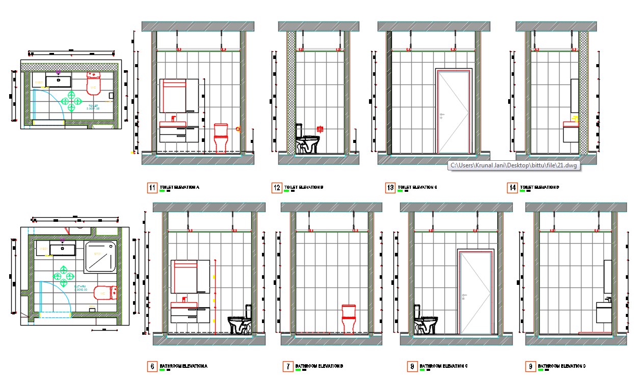 Toilet Elevation Drawing