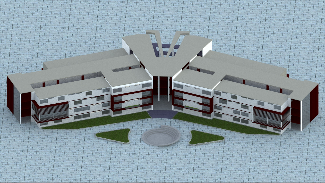 Top view of University residence elevation dwg file - Cadbull