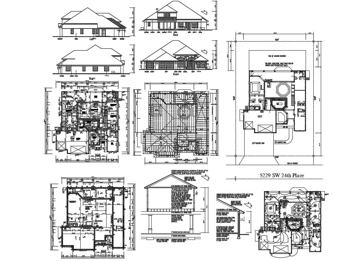 Traditional Attic Bungalow Design Architecture Plan - Cadbull