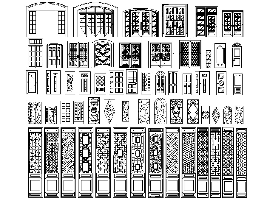 Traditional Door Design CAD Blocks - Cadbull