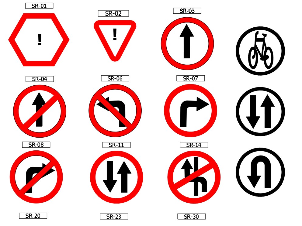 road signs in autocad format
