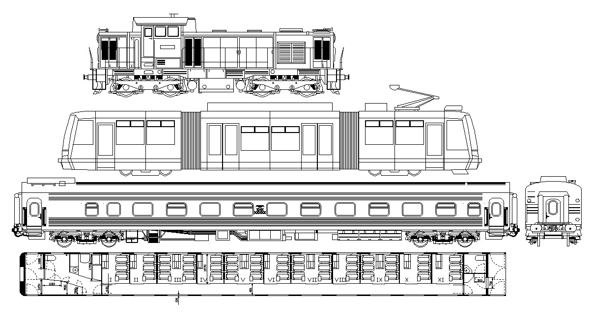 Train Elevation Design Free Cad Blocks Cadbull