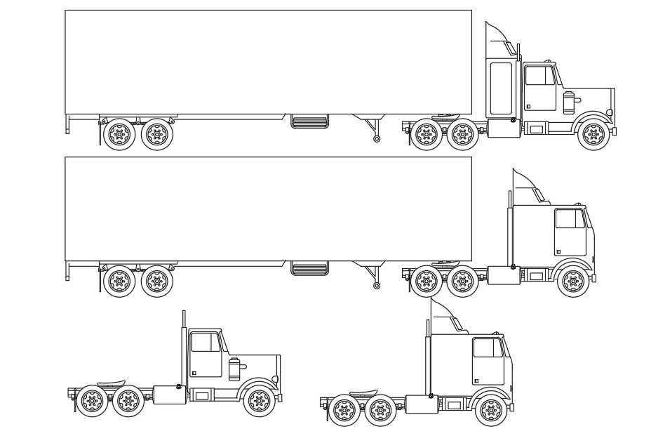 Transportation Truck Autocad Blocks Drawing Free Dwg File Cadbull ...