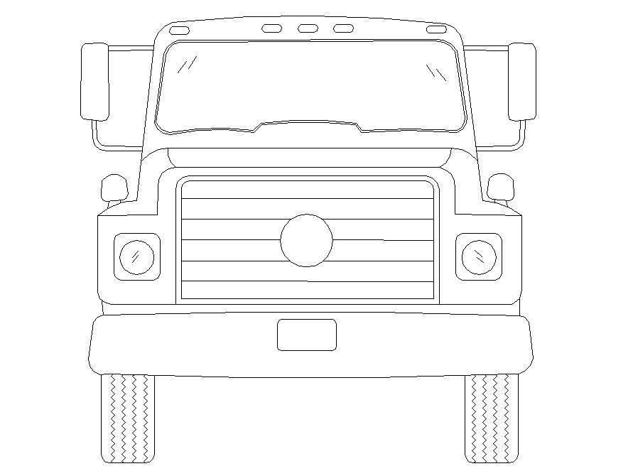 Truck 2d DWG Drawing Download - Cadbull