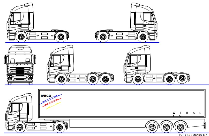 Volvo fh truck 6x4 чертеж