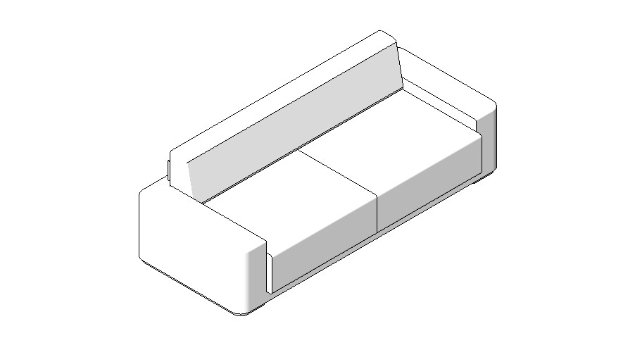 Two Seated Sofa Set 3d Block Cad Drawing Details Skp File - Cadbull