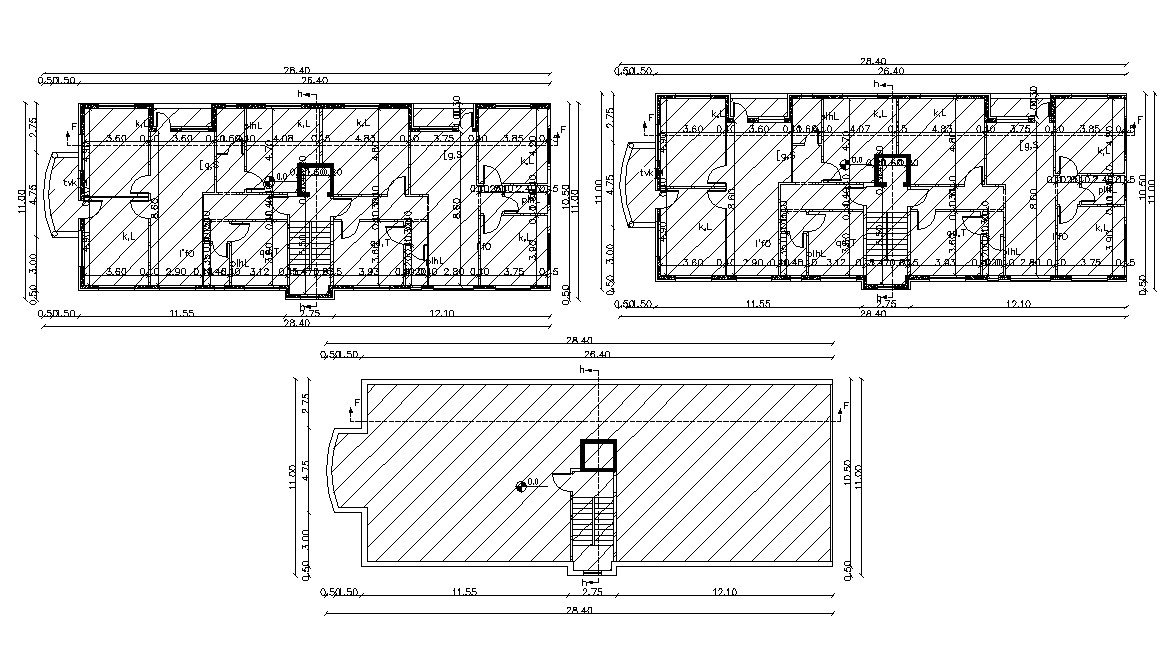 Typical Floor Plan Of Residential Building With Terrace