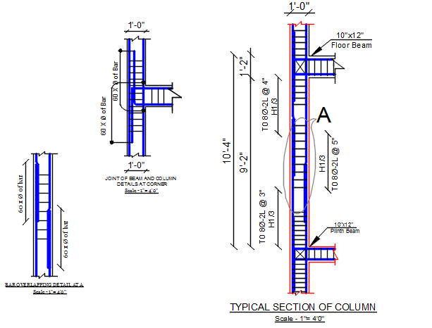 Typical Section Of Column Detail Dwg File Cadbull Riset