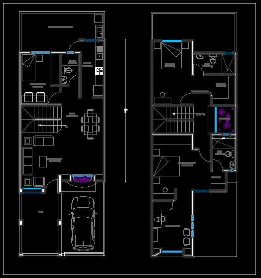  row  house  layout DWG Cadbull