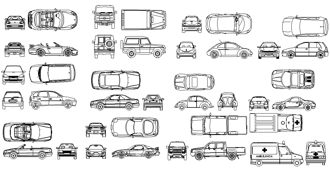 3d car cad block