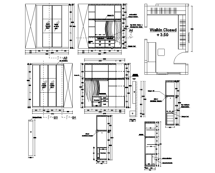 Walk In Closet DWG File - Cadbull