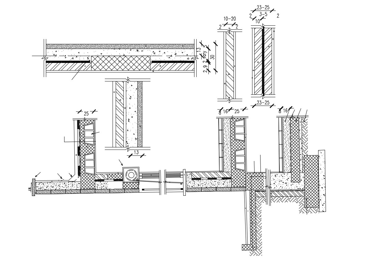 Wall Insulation Section Drawing Free CAD Drawing Cadbull