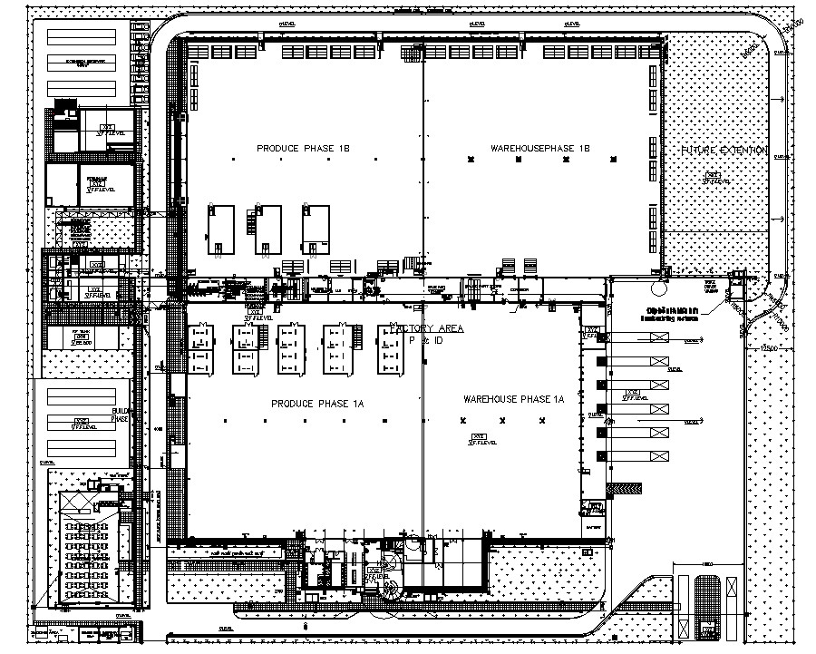 Warehouse construction plan CAD drawing Cadbull