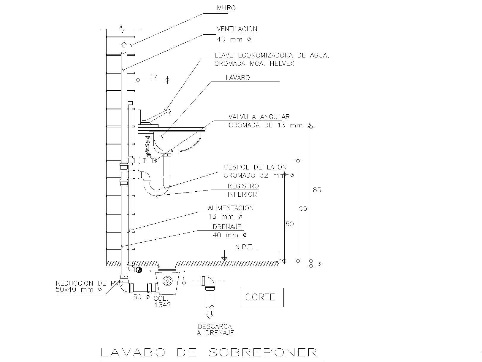 Wash Basin Installation Detail Plan Detail Dwg File Cadbull 