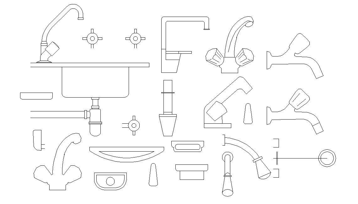 Water Tap CAD Blocks Elevation Design DWG File Cadbull