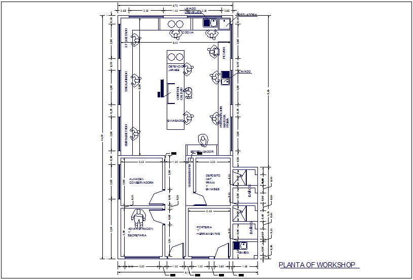 weaving and packaging workshop working plan dwg file - cadbull