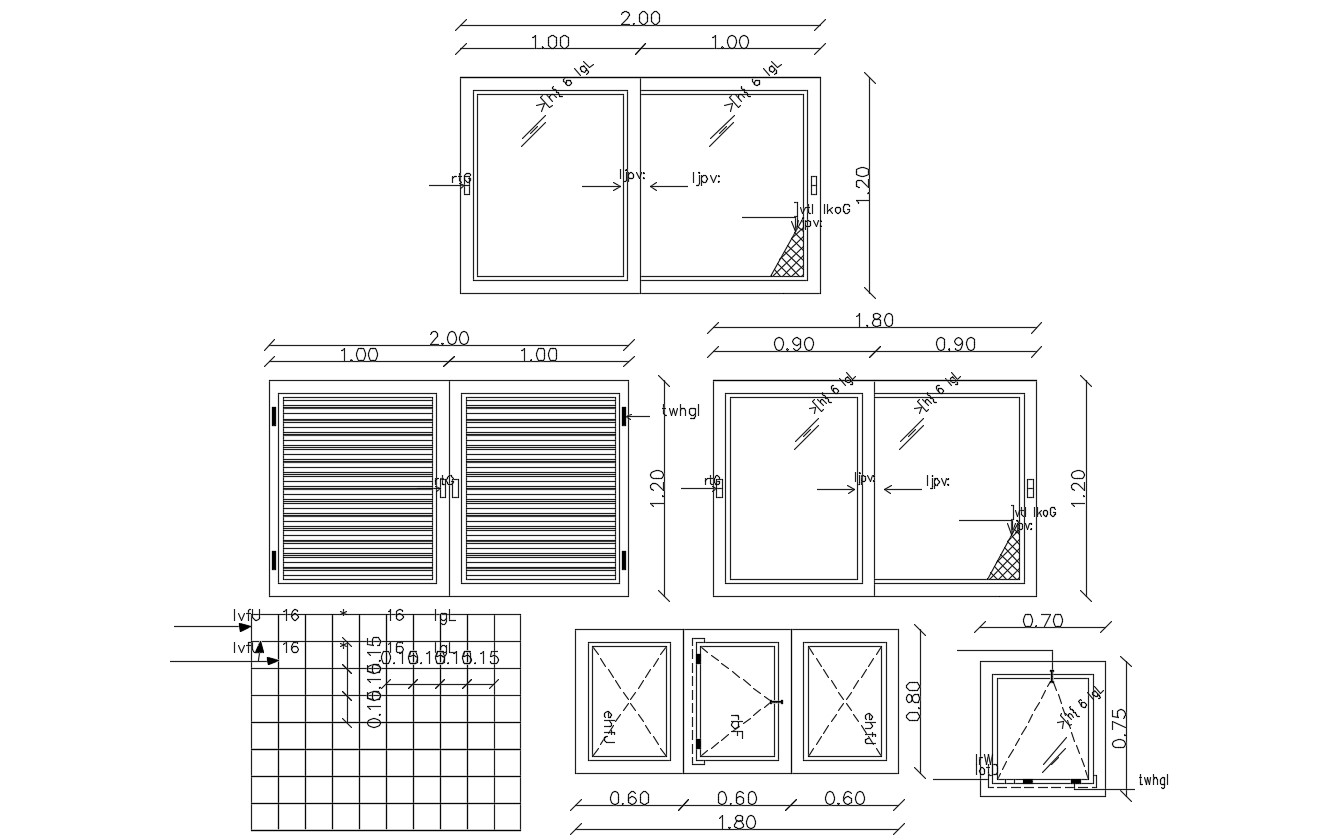 Window Elevation Design Fee DWG File - Cadbull