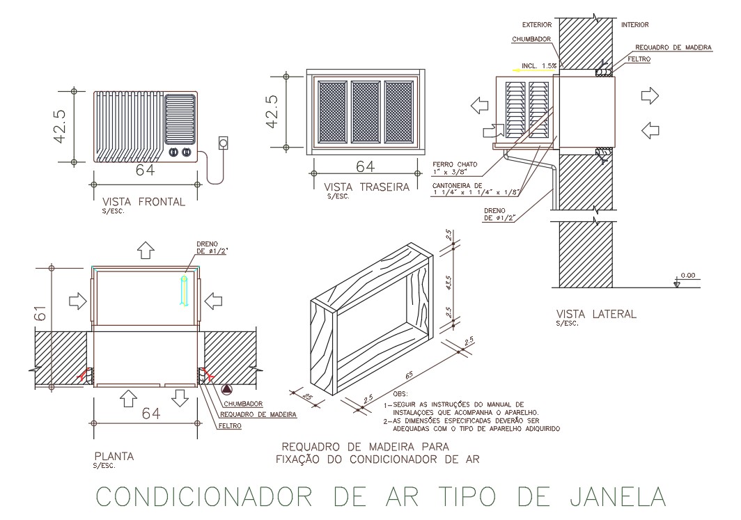 Window Type Air Conditioner installation - Cadbull