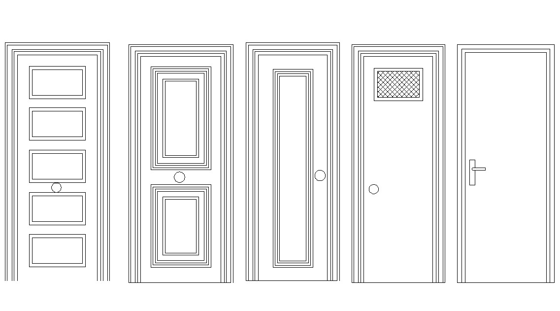 Wooden Door Elevation Design CAD Blocks Cadbull