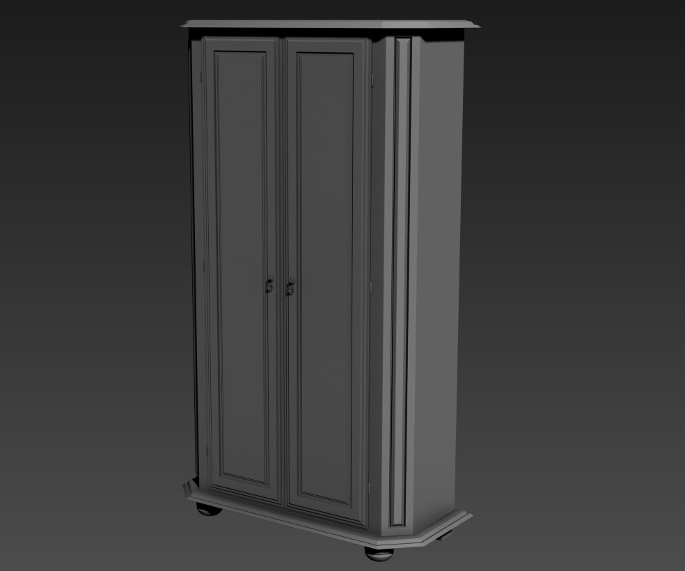 Wooden Double Door Wardrobe Design 3d Furniture Model Max