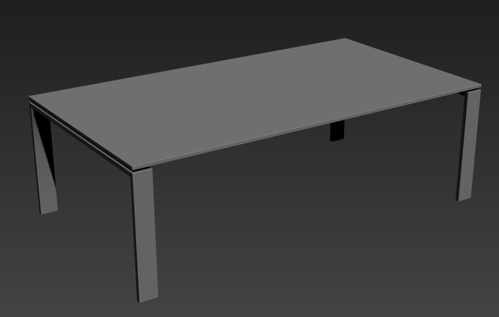 Wooden Rectangular Table 3ds Max File - Cadbull